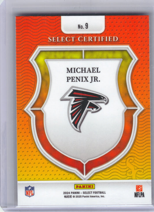 2024 Panini Select #9 Michael Penix Jr. Select Certified Rookies Atlanta Falcons