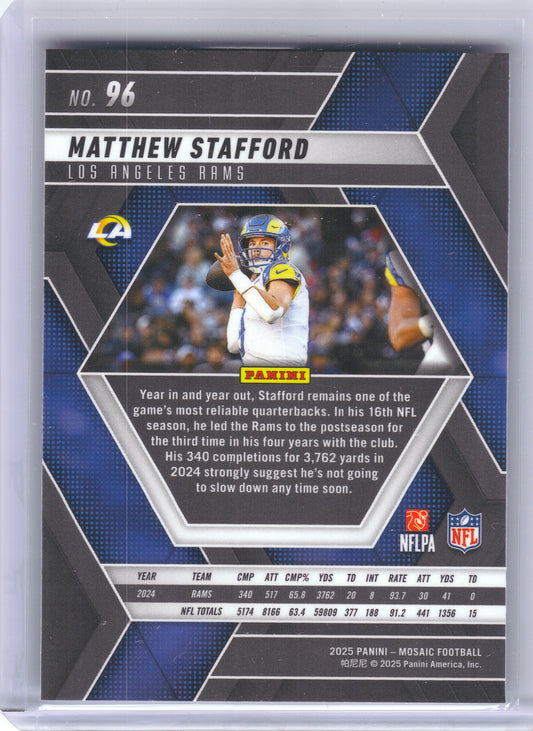 2025 Panini Mosaic #96 Matthew Stafford Los Angeles Rams