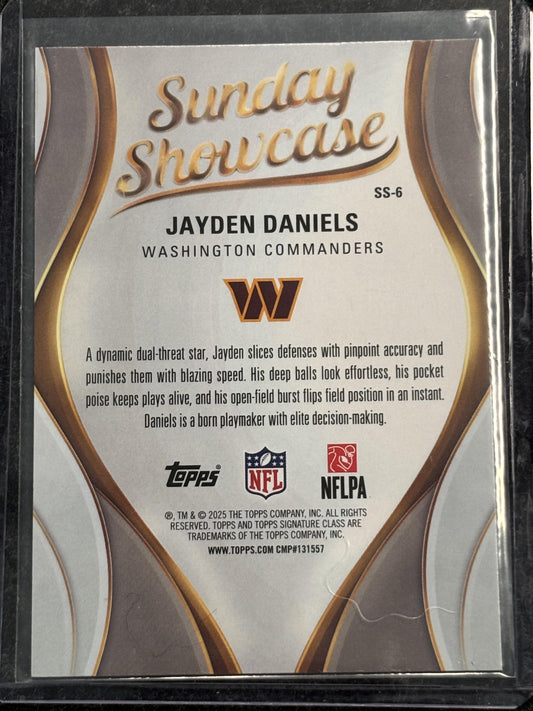 2025 Topps Signature Class #SS-6 Jayden Daniels Sunday Showcase Washington Commanders