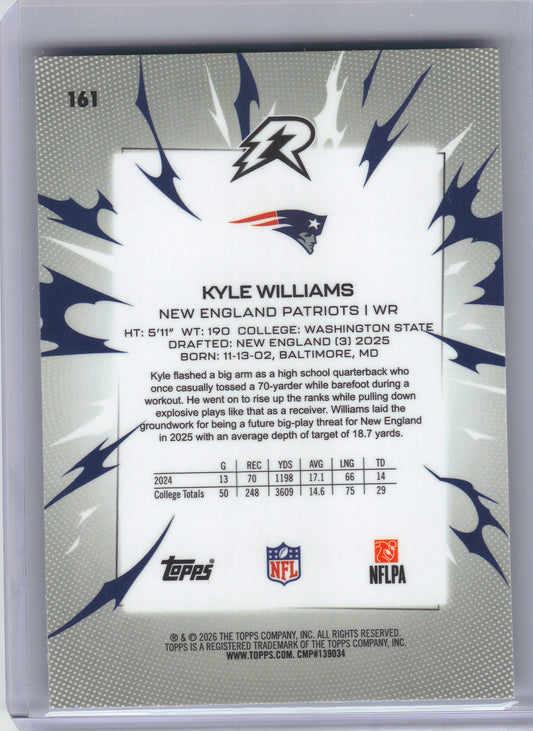 2025 Topps Resurgence #161 Kyle Williams New England Patriots RC