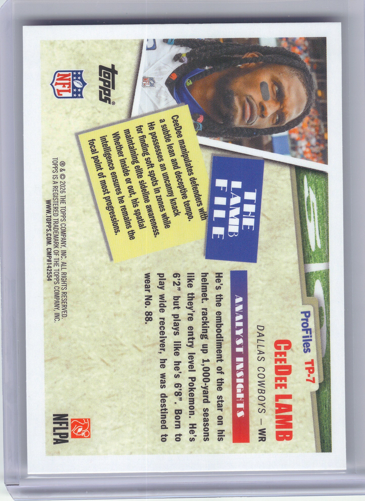 2026 Topps Flagship #TP-7 CeeDee Lamb Topps Flagship Profiles Dallas Cowboys