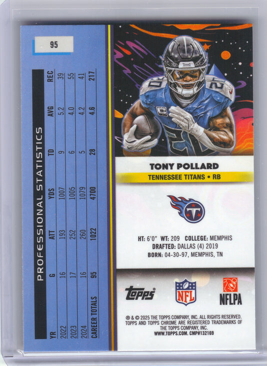 2025 Topps Chrome Cosmic #95 Tony Pollard Tennessee Titans