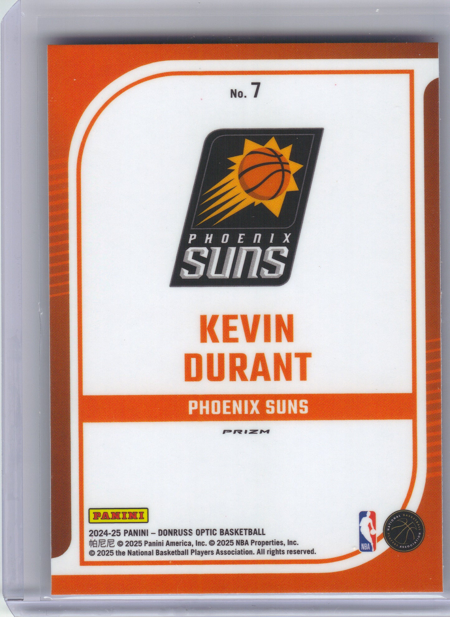 2024-25 Donruss Optic #7 Kevin Durant Elite Dominators Phoenix Suns