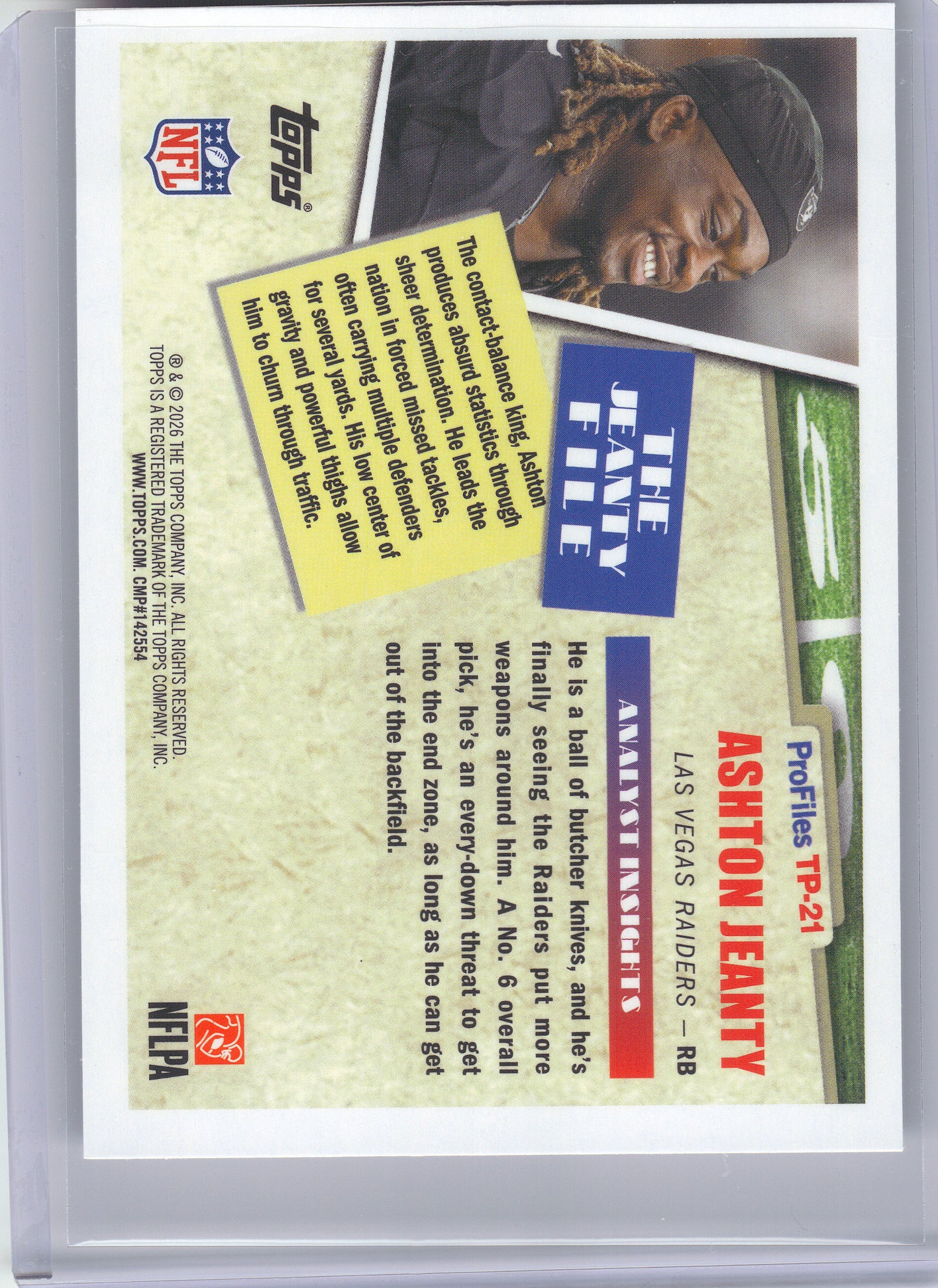 2026 Topps Flagship #TP-21 Ashton Jeanty Topps Profiles Las Vegas Raiders