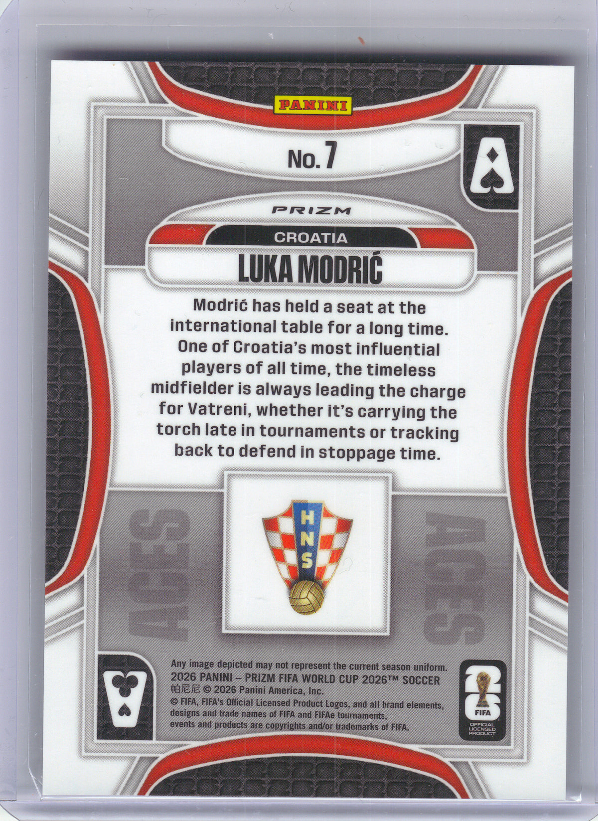 2026 Panini Prizm FIFA World Cup #7 Luka Modric Aces Silver Prizms Croatia
