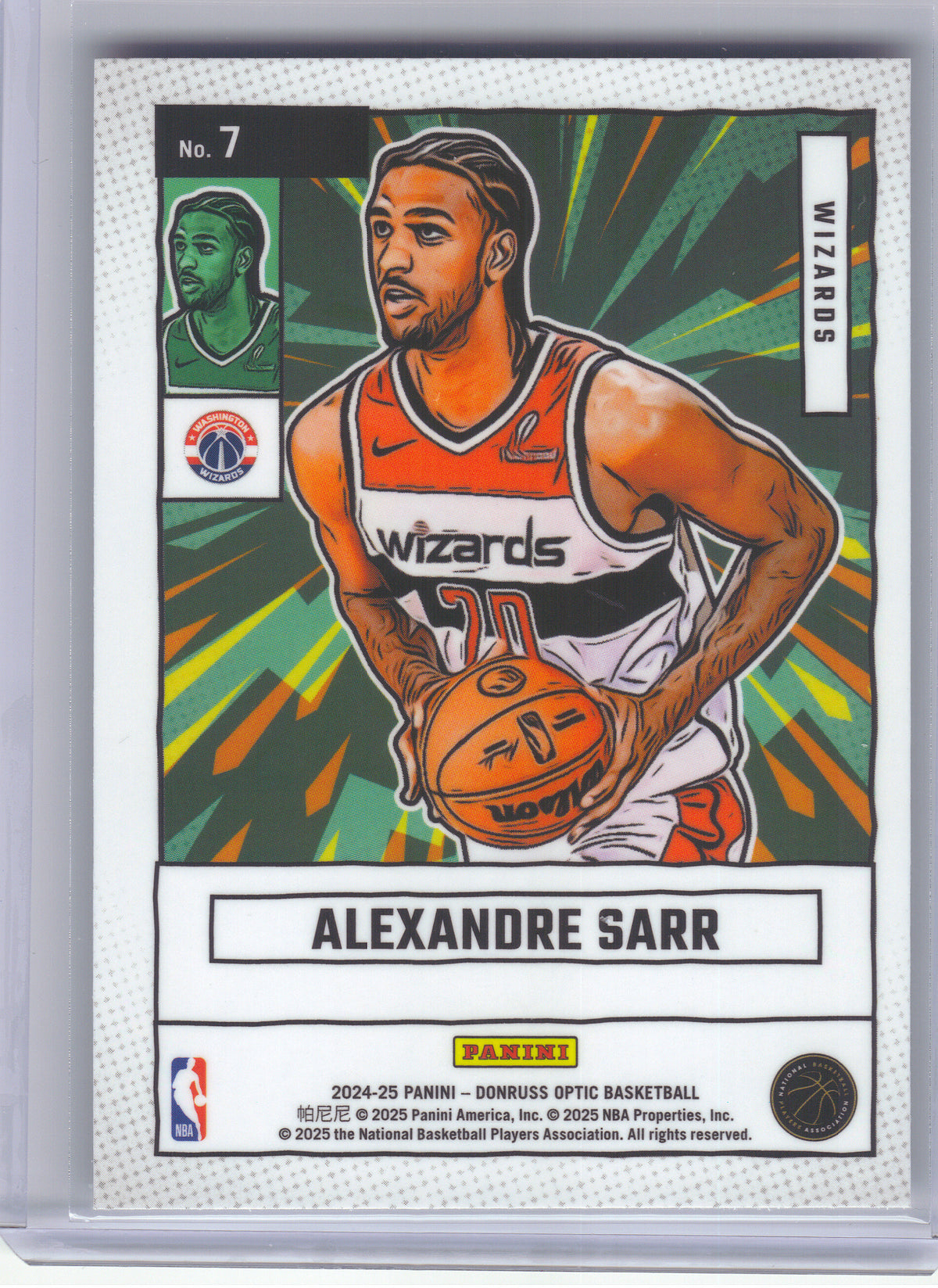 2024-25 Donruss Optic #7 Alexandre Sarr Net Marvels Washington Wizards
