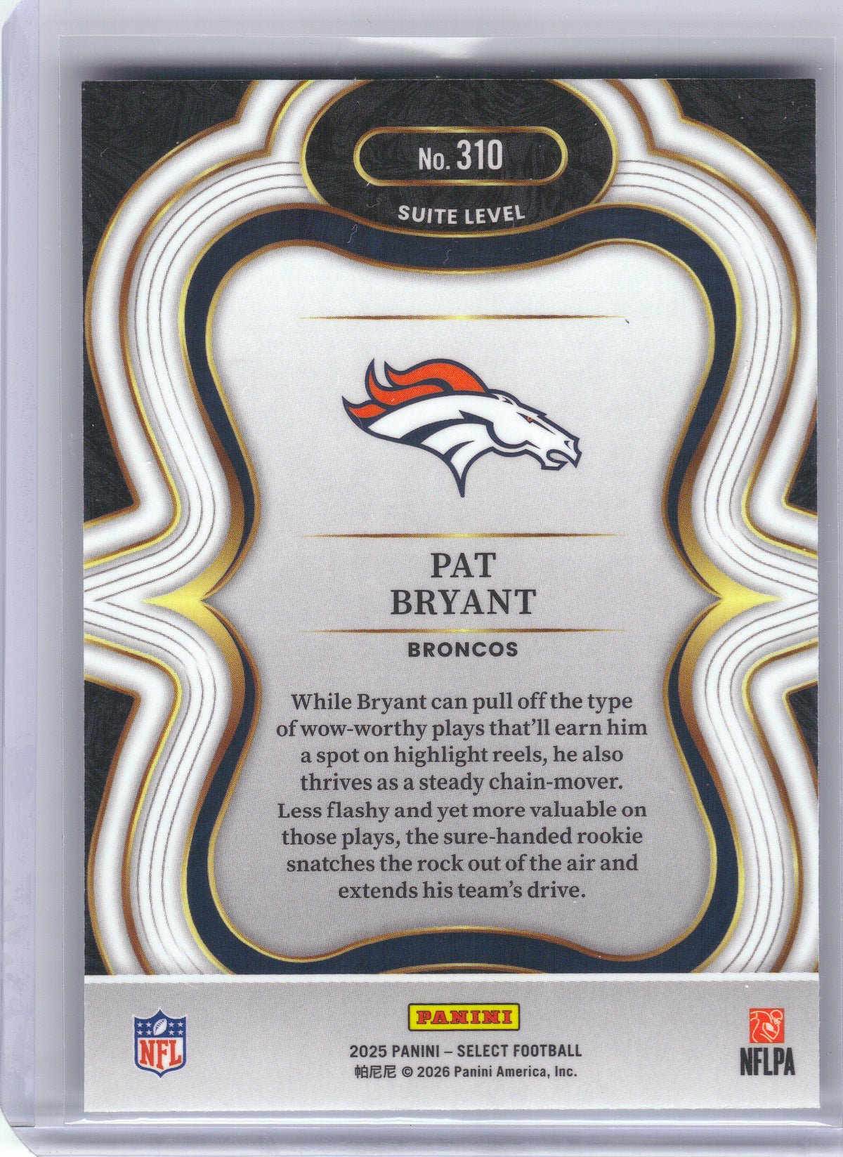 2025 Panini Select #310 Pat Bryant Denver Broncos