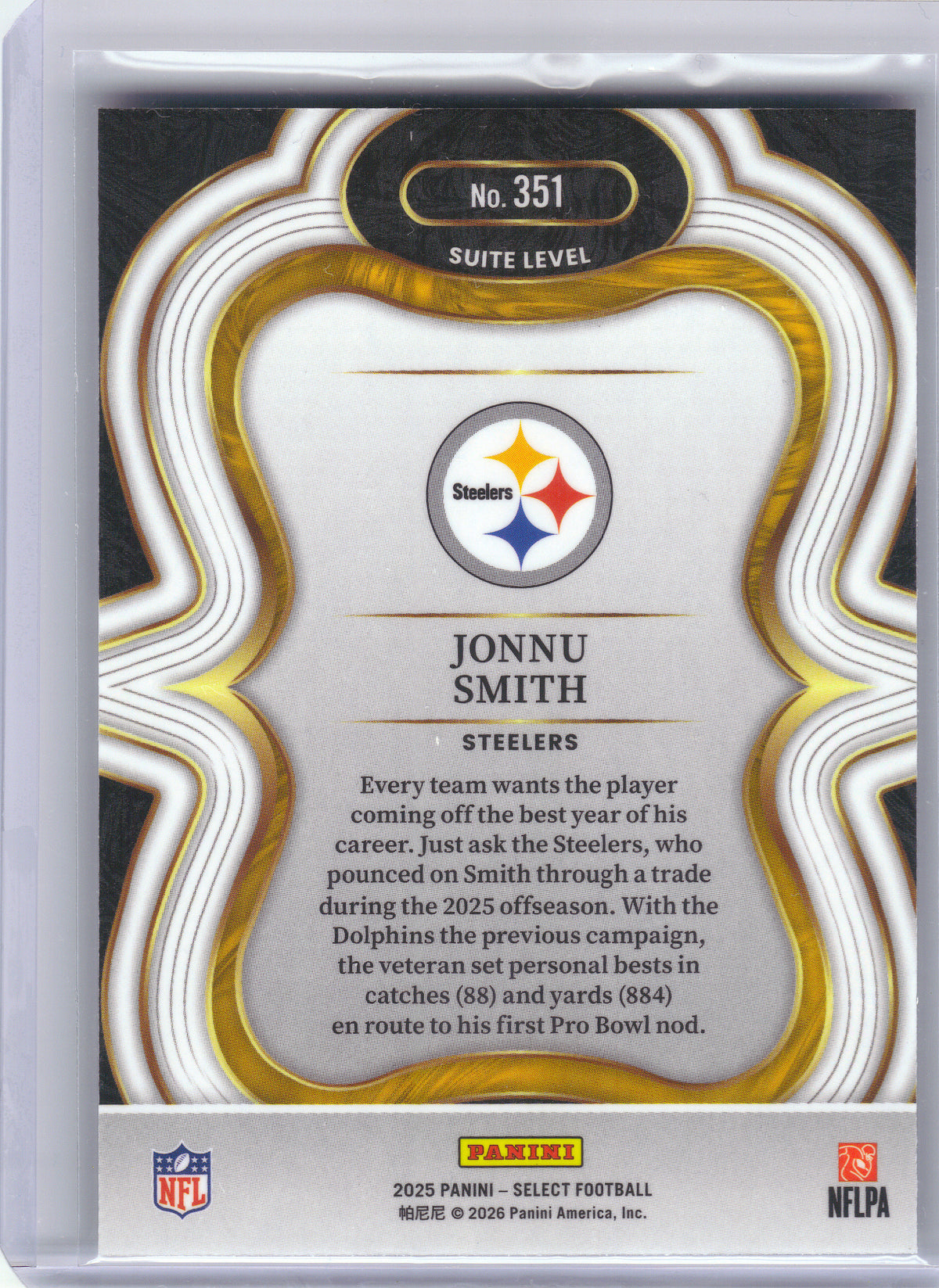 2025 Panini Select #351 Jonnu Smith Pittsburgh Steelers
