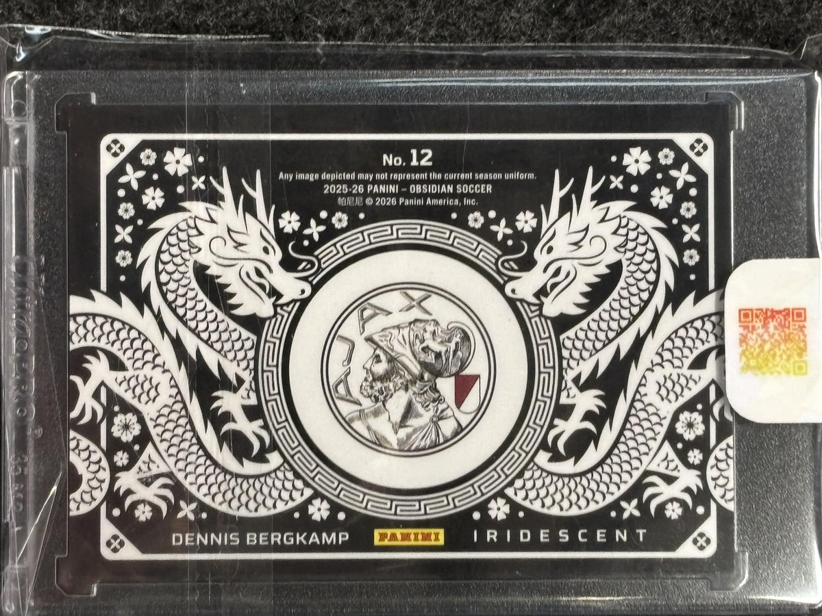 2025-26 Panini Obsidian #12 Dennis Bergkamp Iridescent SSP Ajax Amsterdam