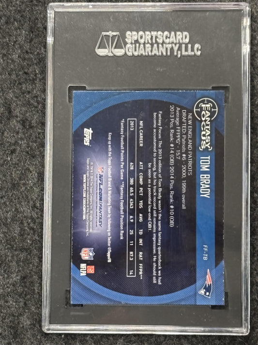 2014 Topps #FF-TB Tom Brady Fantasy Focus SGC 9 New England Patriots