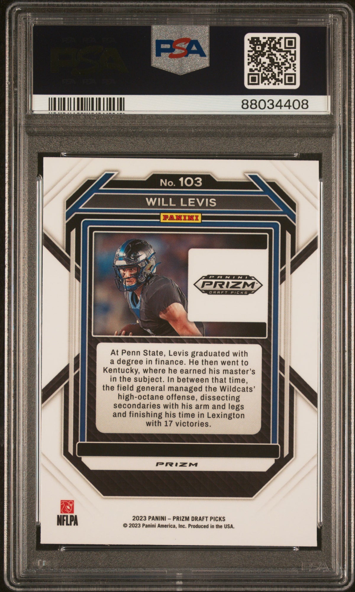 2023 Panini Prizm Draft Picks #103 Will Levis Red Ice PSA 10 Kentucky Wildcats