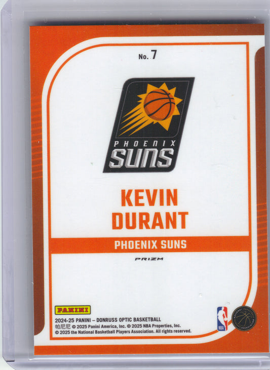 2024-25 Donruss Optic #7 Kevin Durant Elite Dominators Red International Phoenix Suns