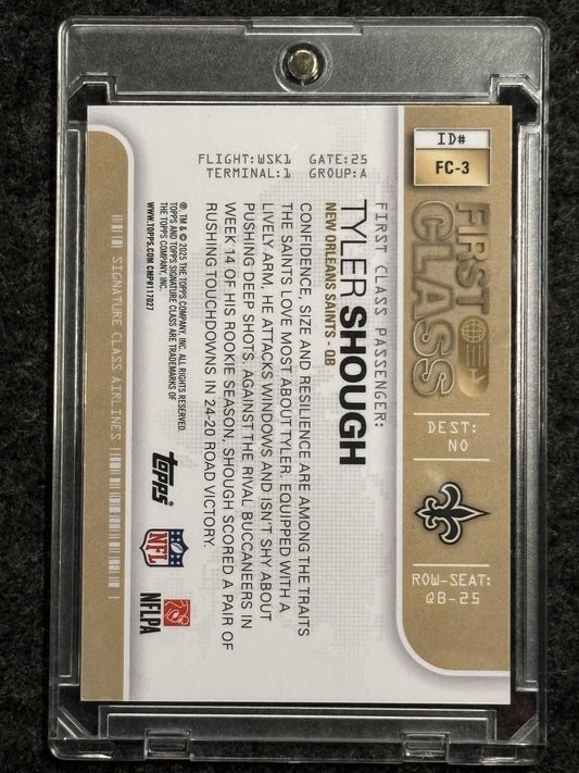2025 Topps Signature Class #FC-3 Tyler Shough First Class New Orleans Saints