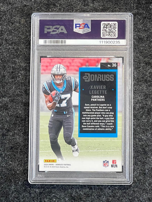2024 Donruss #36 Xavier Legette Retro 1994 PSA 10 Carolina Panthers