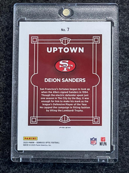 2025 Donruss Optic #7 Deion Sanders Uptown San Francisco 49ers HOF