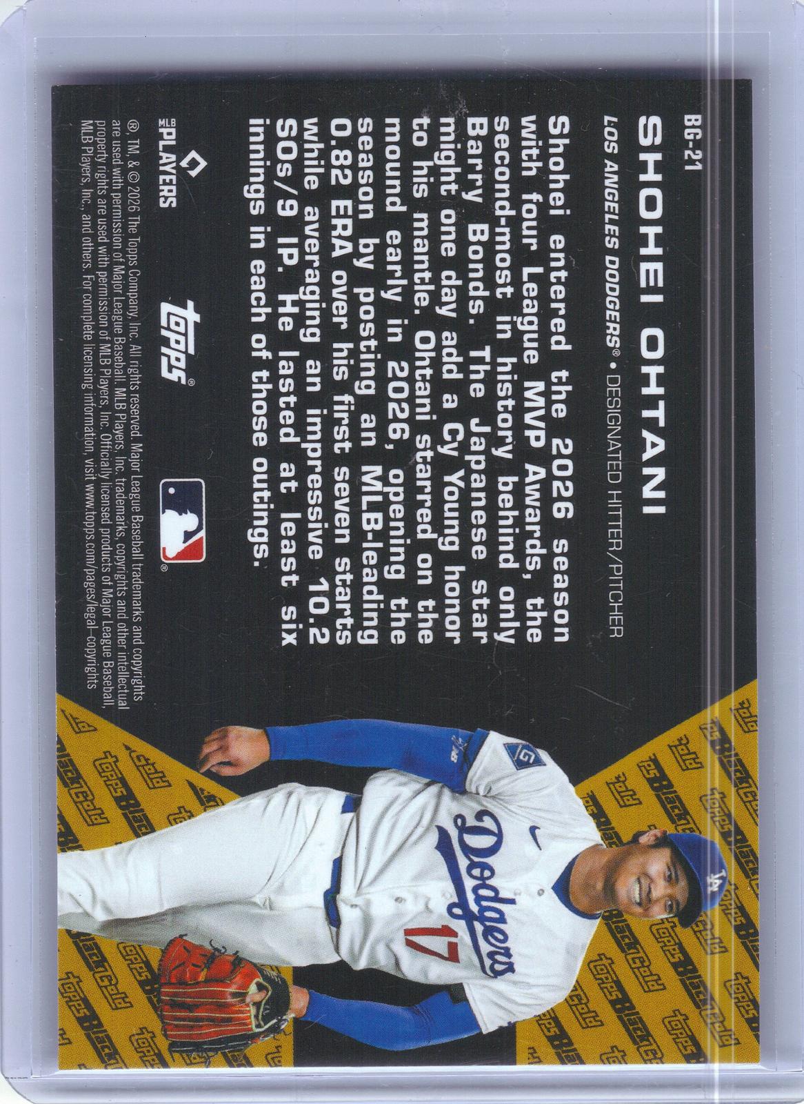 2026 Topps Update #BG-21 Shohei Ohtani Topps Black Gold Pink Los Angeles Dodgers
