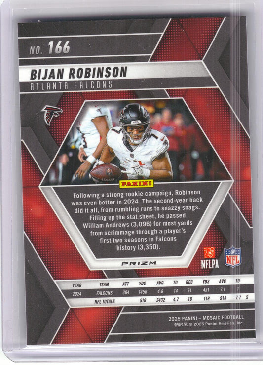 2025 Panini Mosaic #166 Bijan Robinson Mosaic Atlanta Falcons