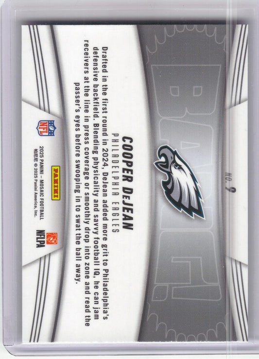 2025 Panini Mosaic #9 Cooper DeJean Bang! Philadelphia Eagles