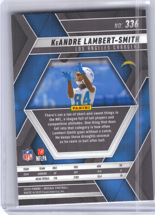 2025 Panini Mosaic #336 KeAndre Lambert-Smith Los Angeles Chargers RC