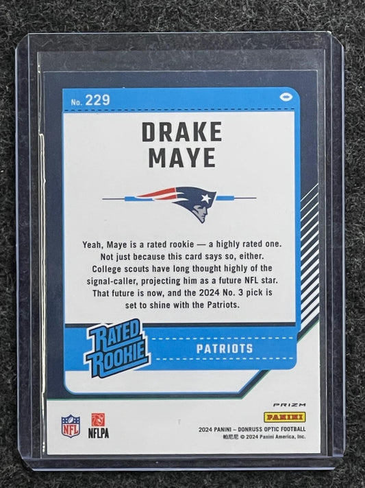 Drake Maye 2024 Donruss Optic #229 Holo Patriots