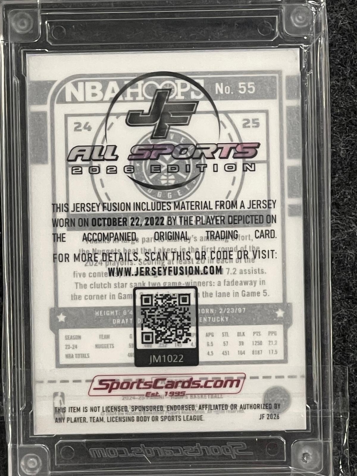 2024-25 Hoops #55 Jamal Murray Jersey Fusion Player Worn