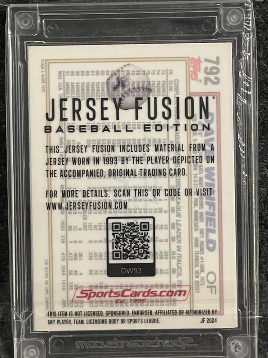 1992 Topps #792 Dave Winfield Jersey Fusion Games Used