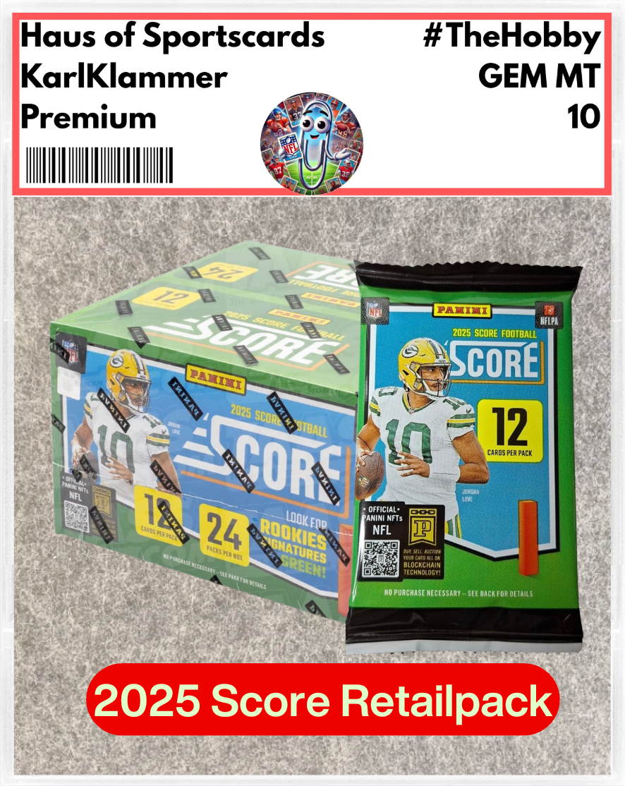 2025 Panini Score Football Retail Pack | 12 Cards | Rookie Hunt