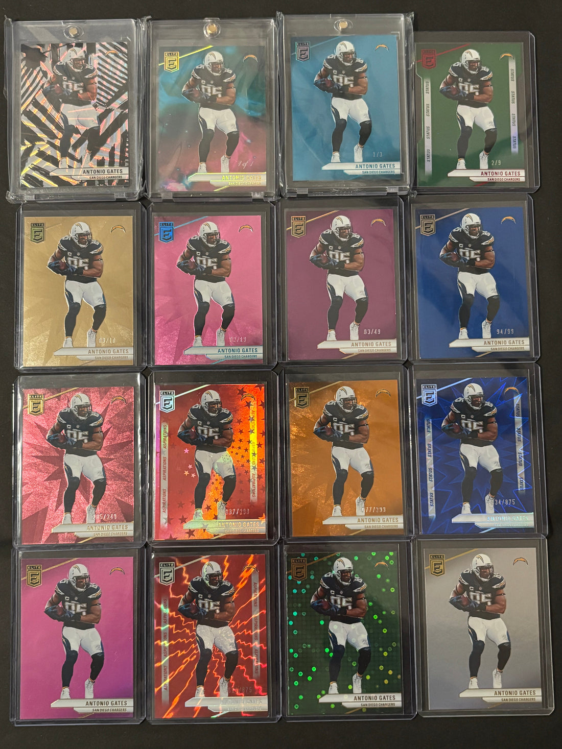 Antonio Gates 2024 Donruss Elite parallel rainbow