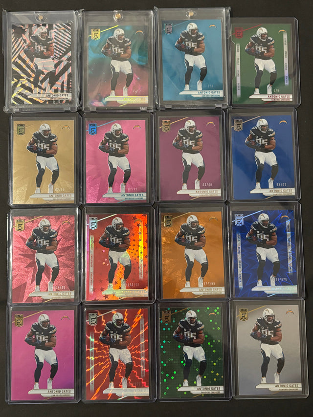 Antonio Gates 2024 Donruss Elite parallel rainbow