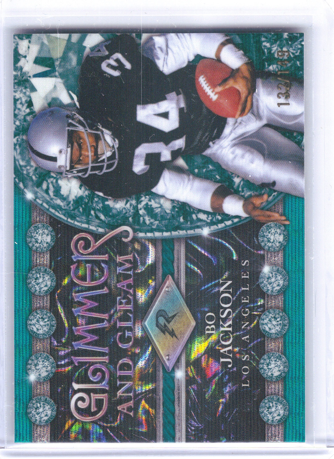 Bo Jackson Raiders 2024 Topps Resurgence - Glimmer Aqua Surge #GG-11 /249