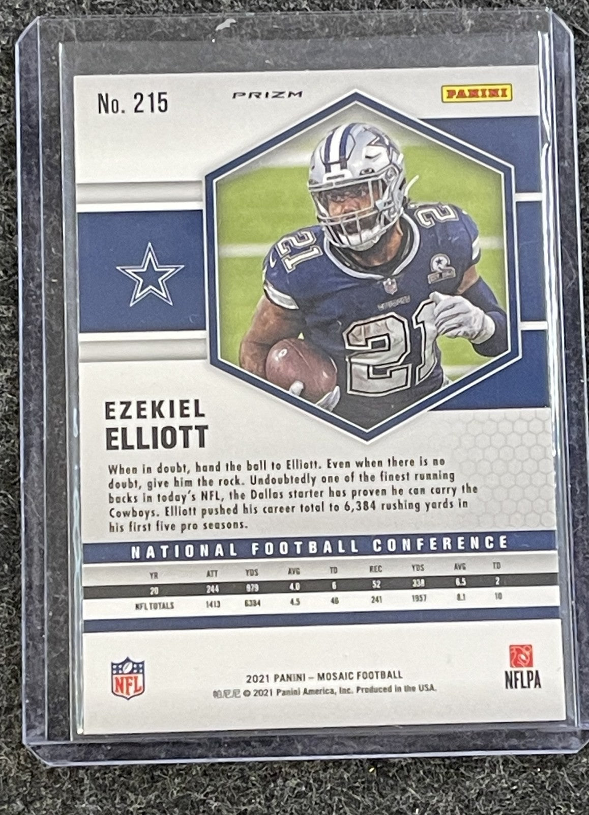 2021 Panini Mosaic #215 Ezekiel Elliott Reactive Orange Dallas Cowboys back