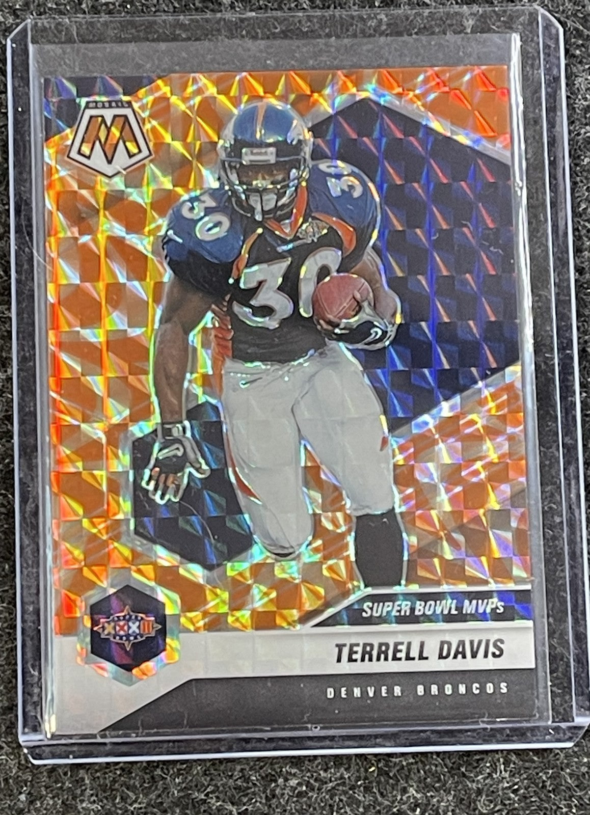 2021 Panini Mosaic #296 Terrell Davis Super Bowl MVPs Reactive Orange Denver Broncos