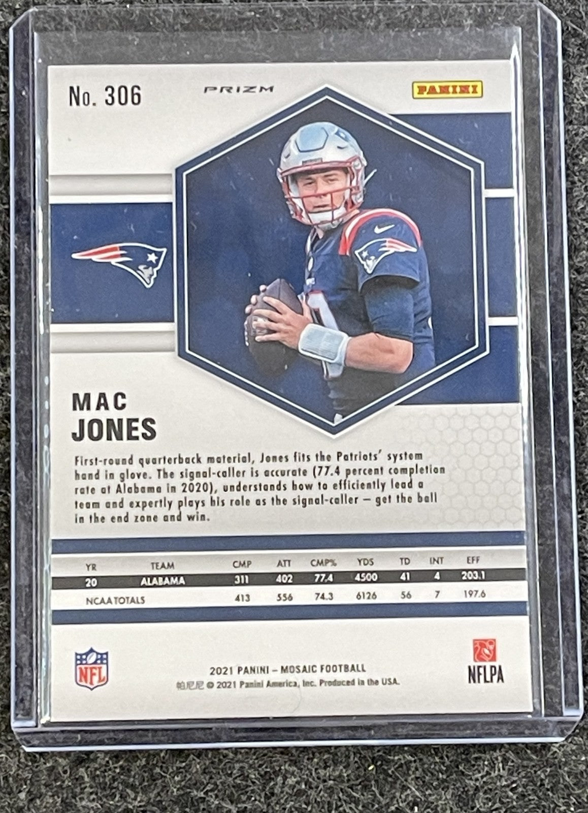 2021 Panini Mosaic #306 Mac Jones Reactive Orange New England Patriots RC back
