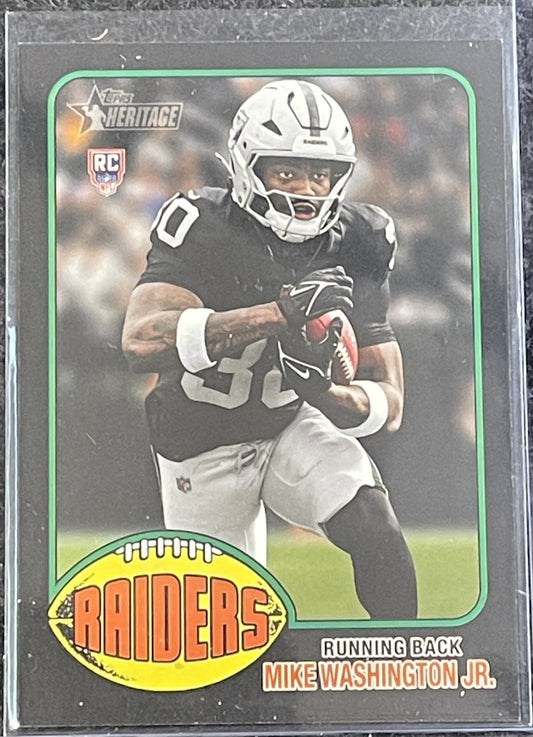2026 Topps Heritage #160 Mike Washington Jr. Black Border Las Vegas Raiders RC