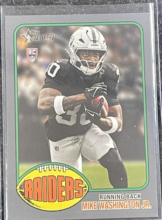 2026 Topps Heritage #160 Mike Washington Jr. Dark Gray Border Las Vegas Raiders RC