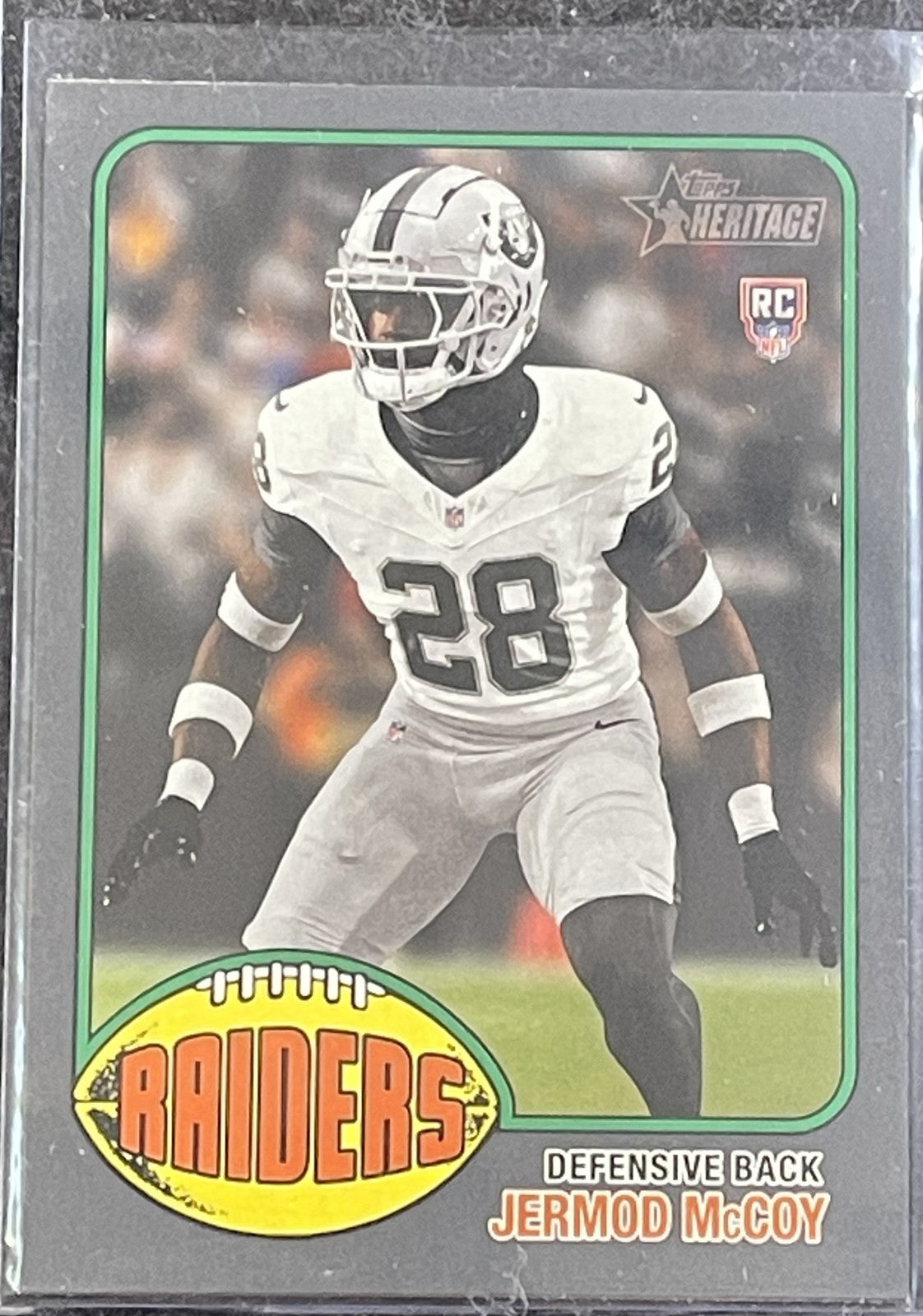 2026 Topps Heritage #321 Jermod McCoy Dark Gray Border Las Vegas Raiders RC