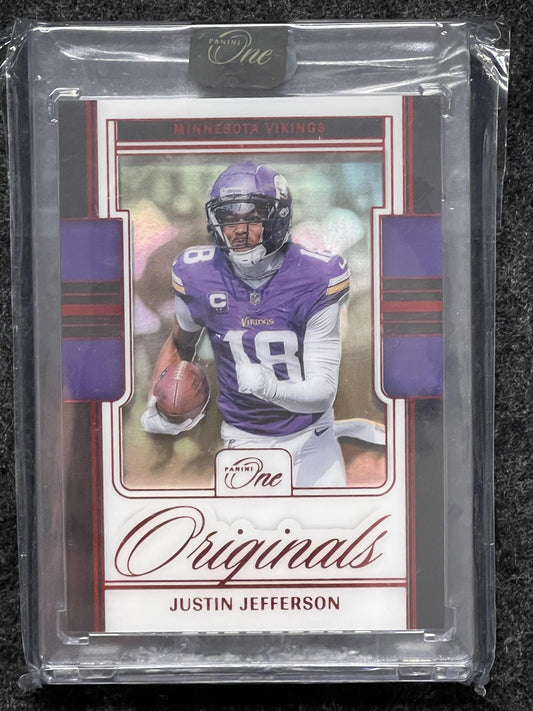 2024 Panini One #OO-JJN Justin Jefferson One Originals Red #/49 Vikings