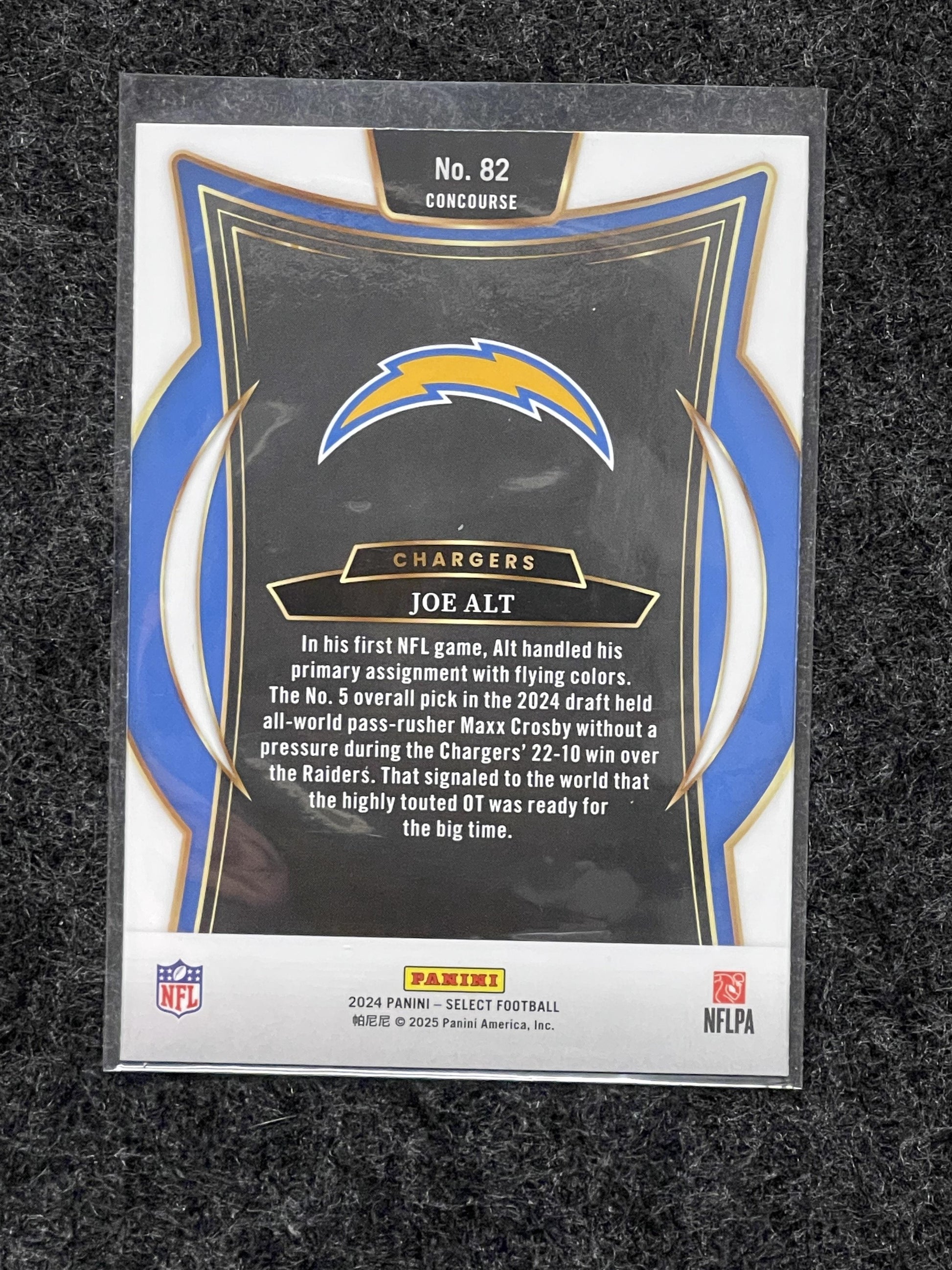 2024 Panini Select #82 Joe Alt Los Angeles Chargers RC