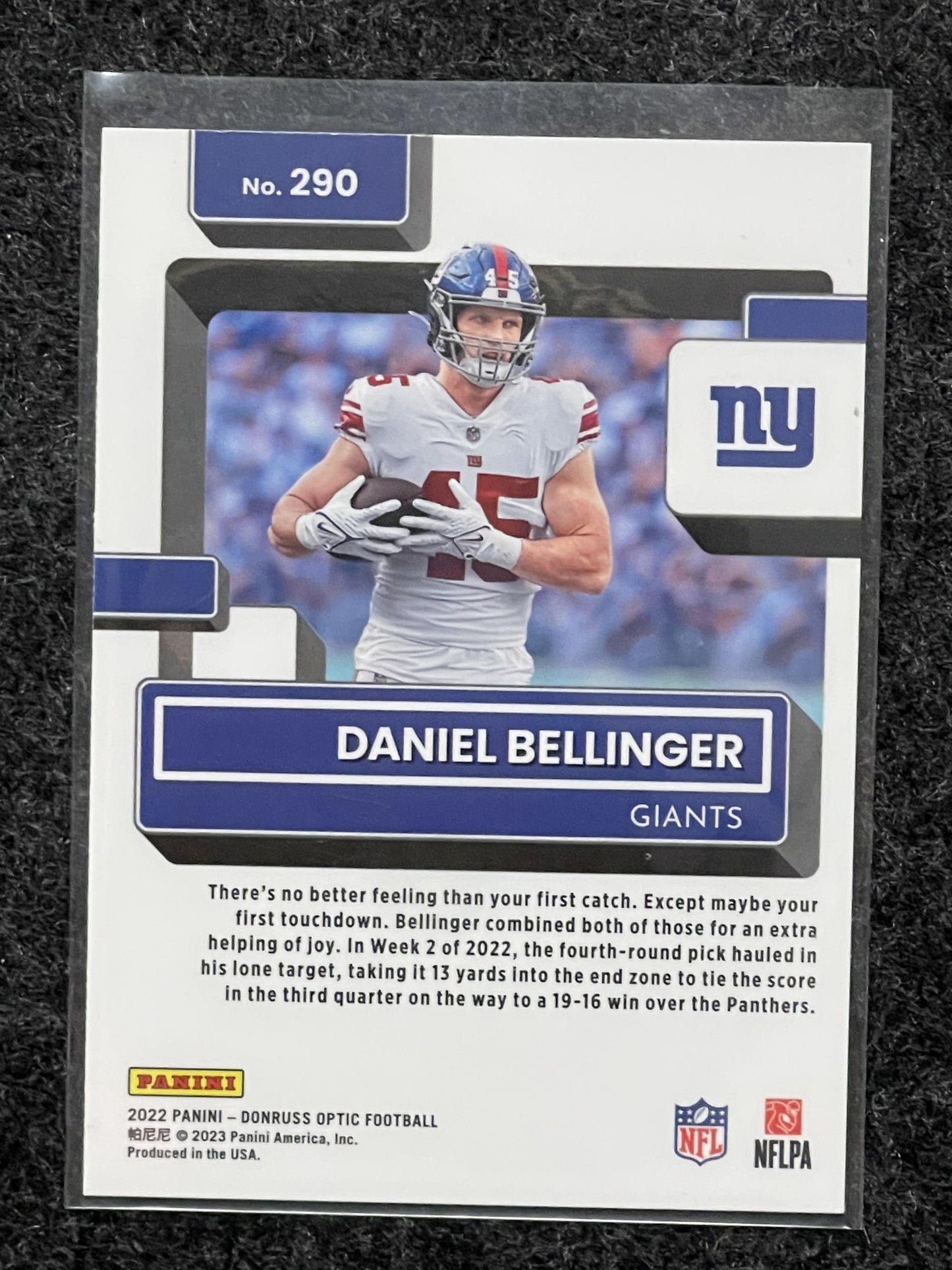 2022 Donruss Optic #290 Daniel Bellinger New York Giants RC