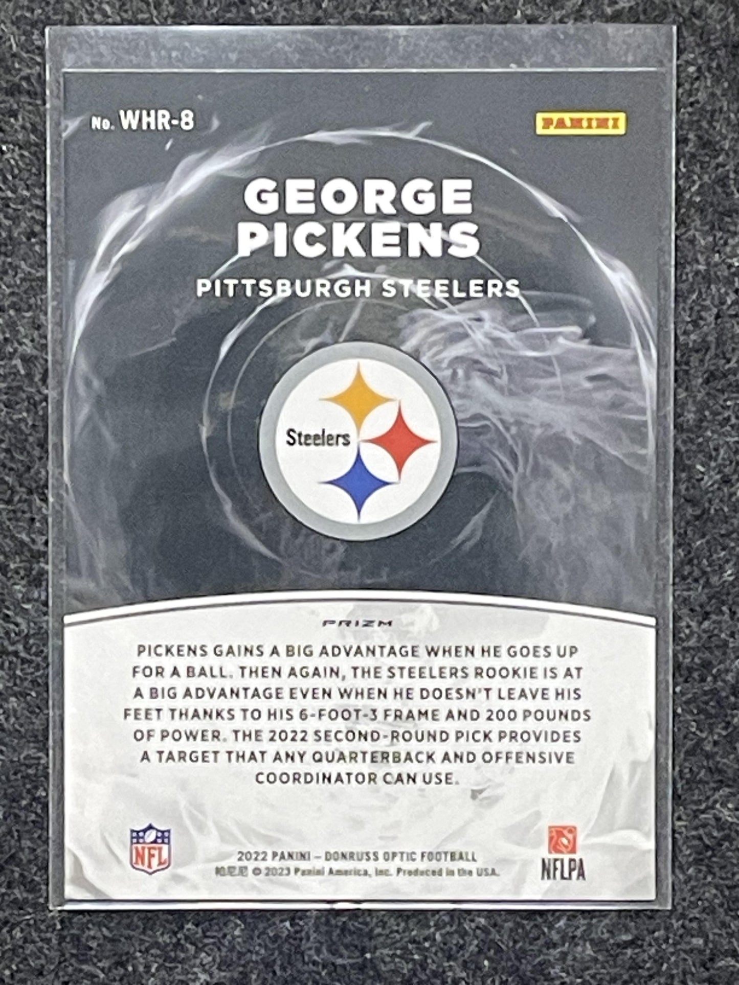 2022 Donruss #WHR-8 George Pickens White Hot Rookies Pittsburgh Steelers