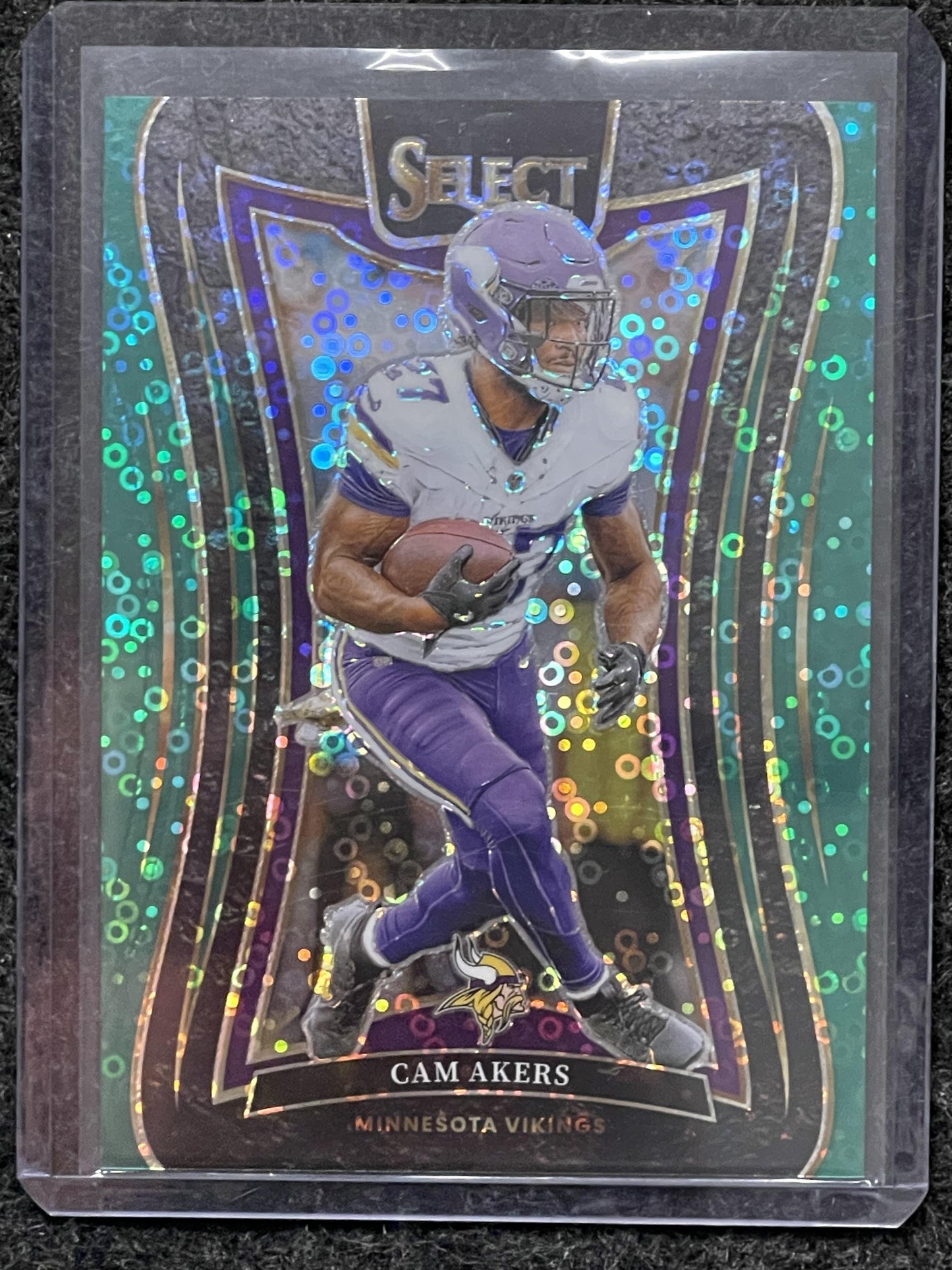 2024 Panini Select #315 Cam Akers Green Disco Prizm #/5 Minnesota Vikings SN