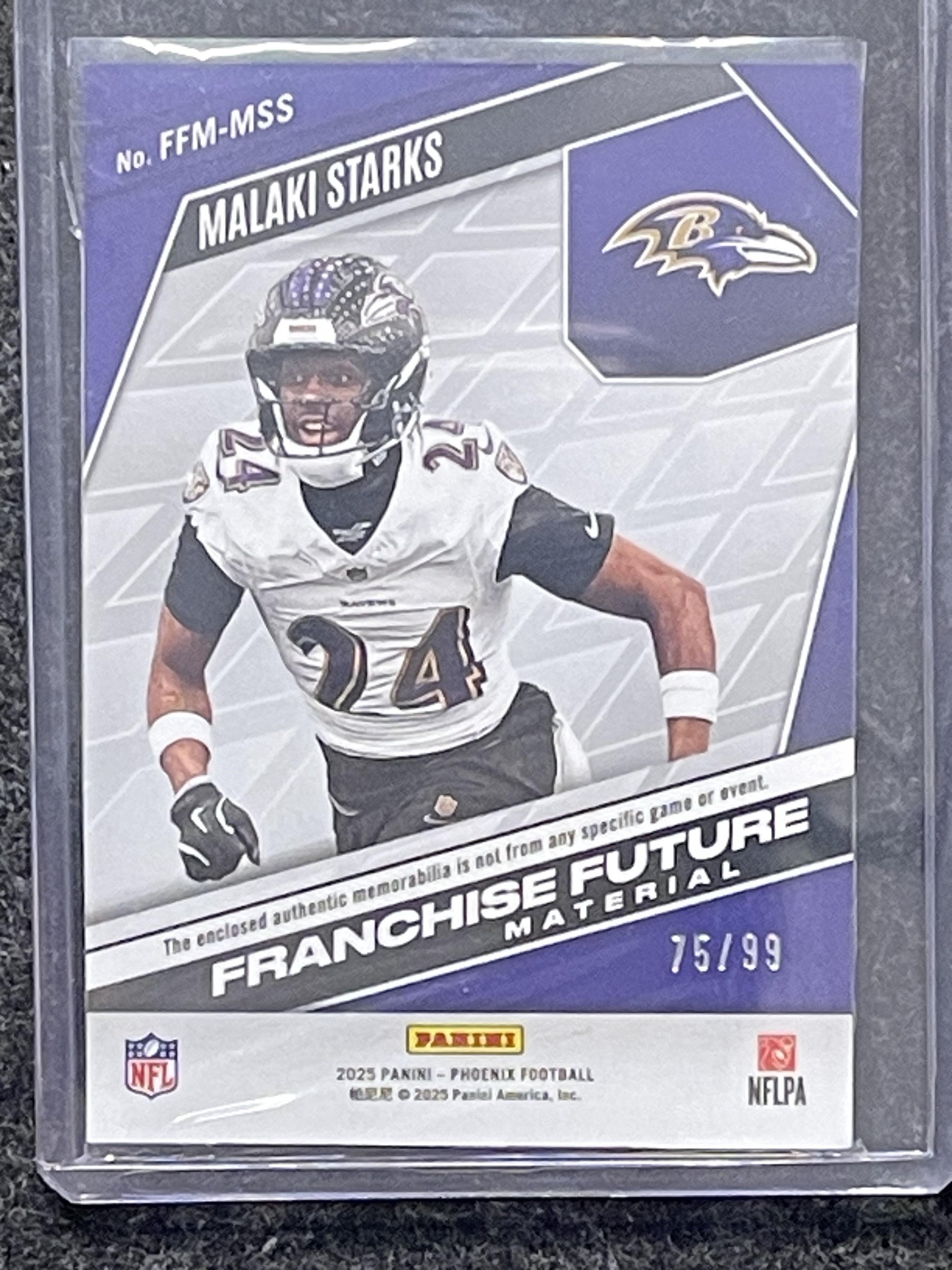 2025 Panini Phoenix #FFM-MSS Malaki Starks Franchise Future Material Prizm #/99