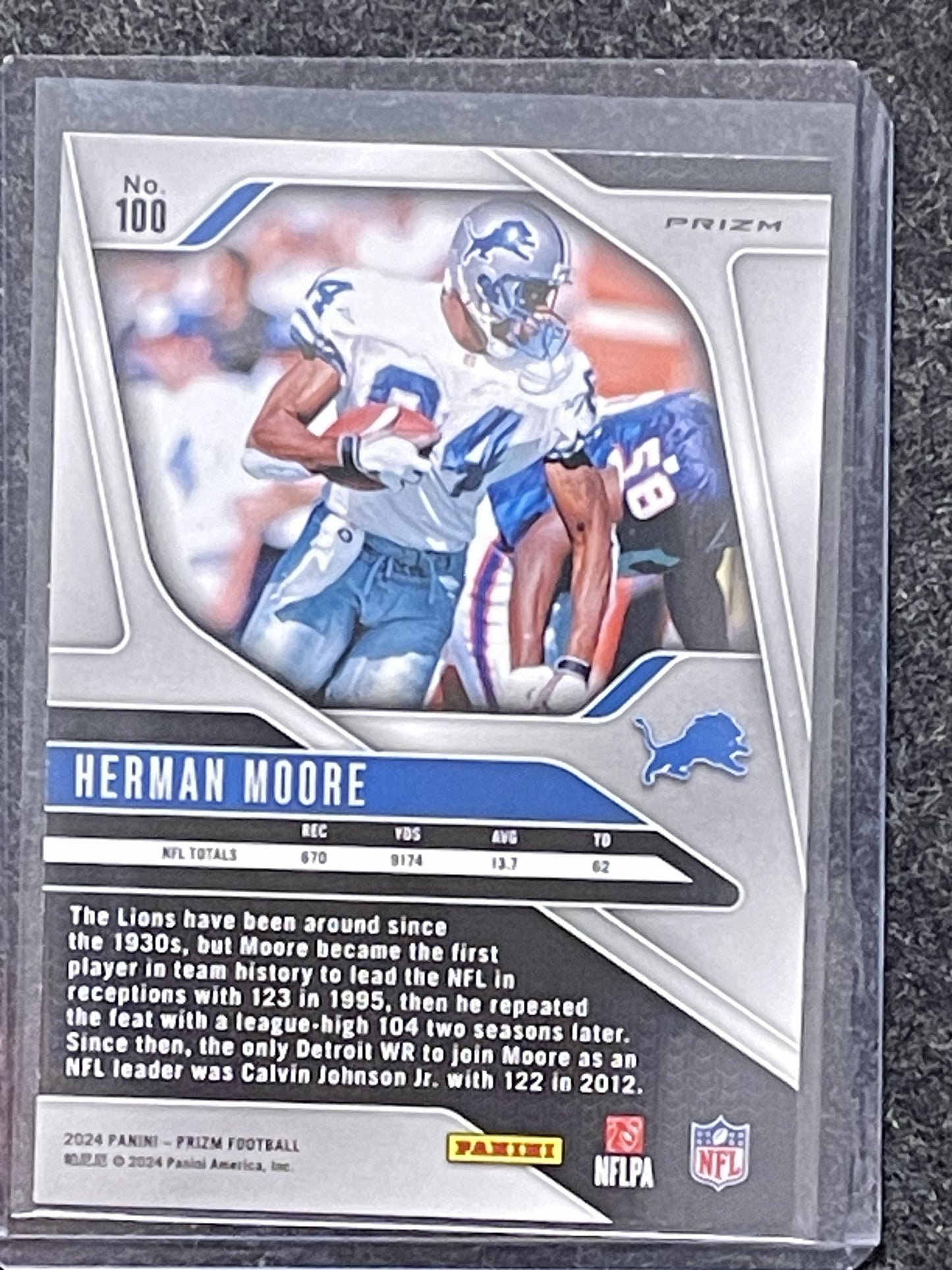 2024 Panini Prizm #100 Herman Moore Black and White Checker Detroit Lions