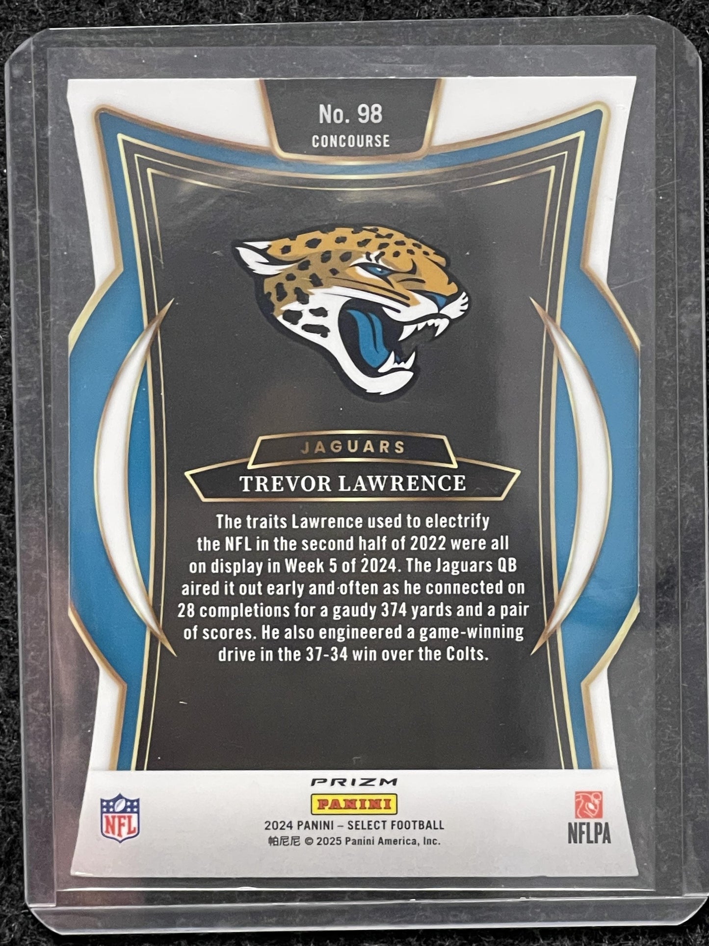 2024 Panini Select #98 Trevor Lawrence Silver Prizm Die Cut Jacksonville Jaguars
