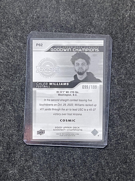 2023 Upper Deck Goodwin Champions #P62 Caleb Williams Platinum Cosmic #/199