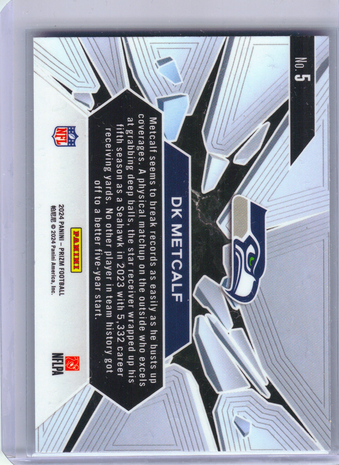 DK Metcalf Seattle Seahawks 2024 Panini Prizm - Prizm Break #5 (Back)