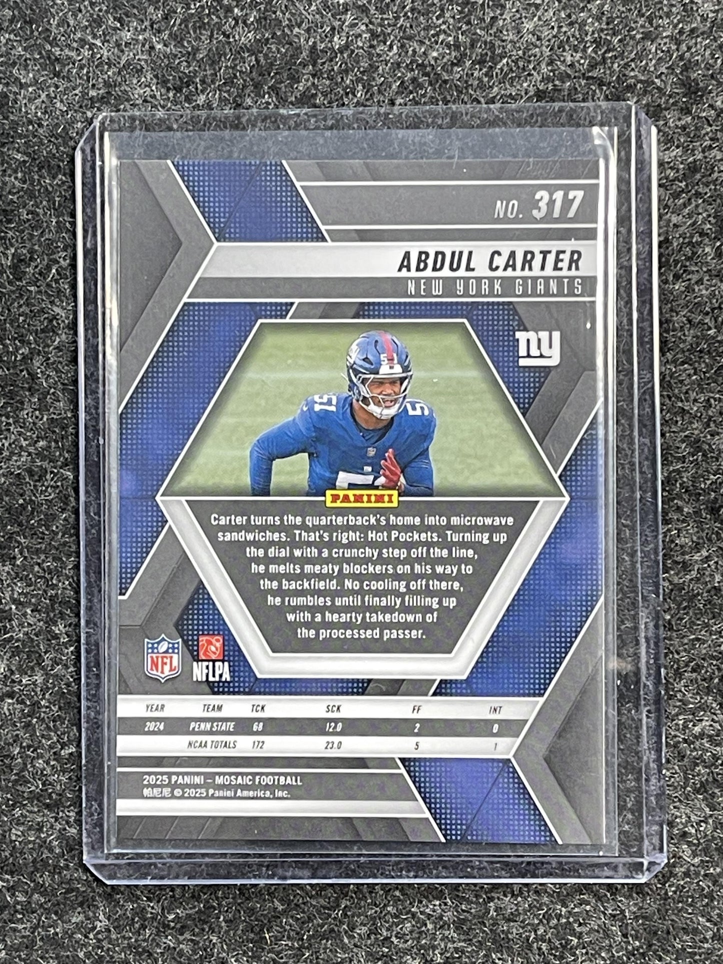 2025 Panini Mosaic #317 Abdul Carter New York Giants RC