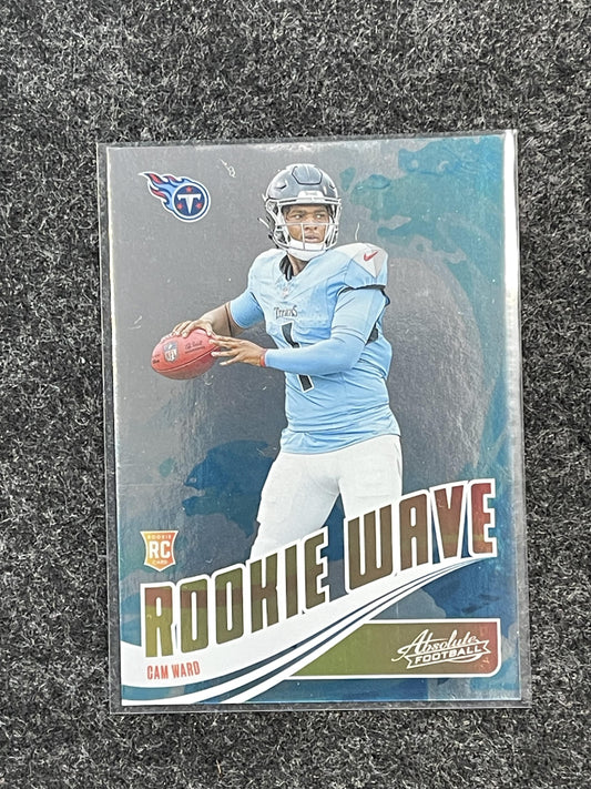 2025 Panini Absolute #RW-CWD Cam Ward Rookie Wave Tennessee Titans