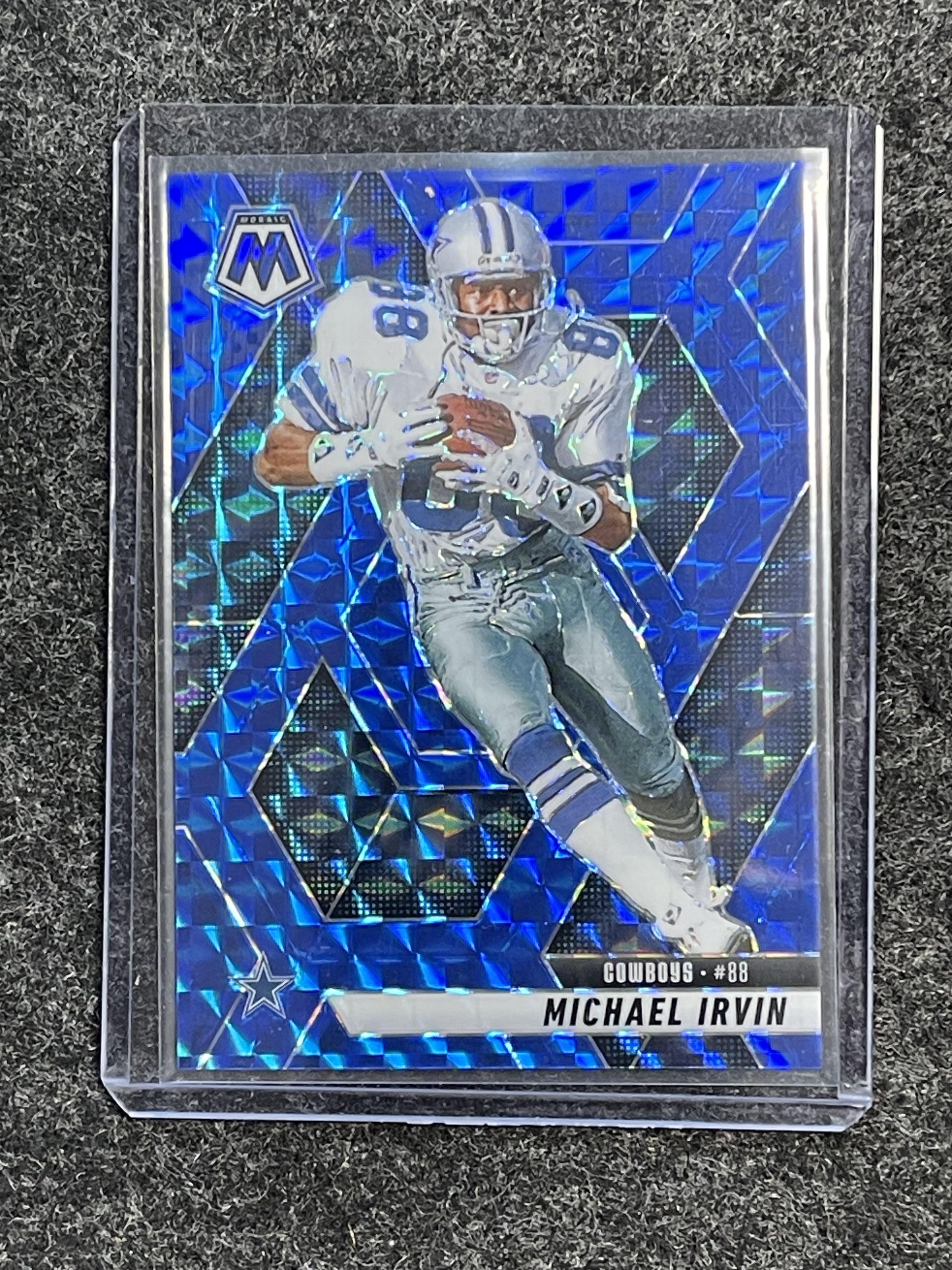 2025 Panini Mosaic #187 Michael Irvin Mosaic Blue #/99 Dallas Cowboys SN