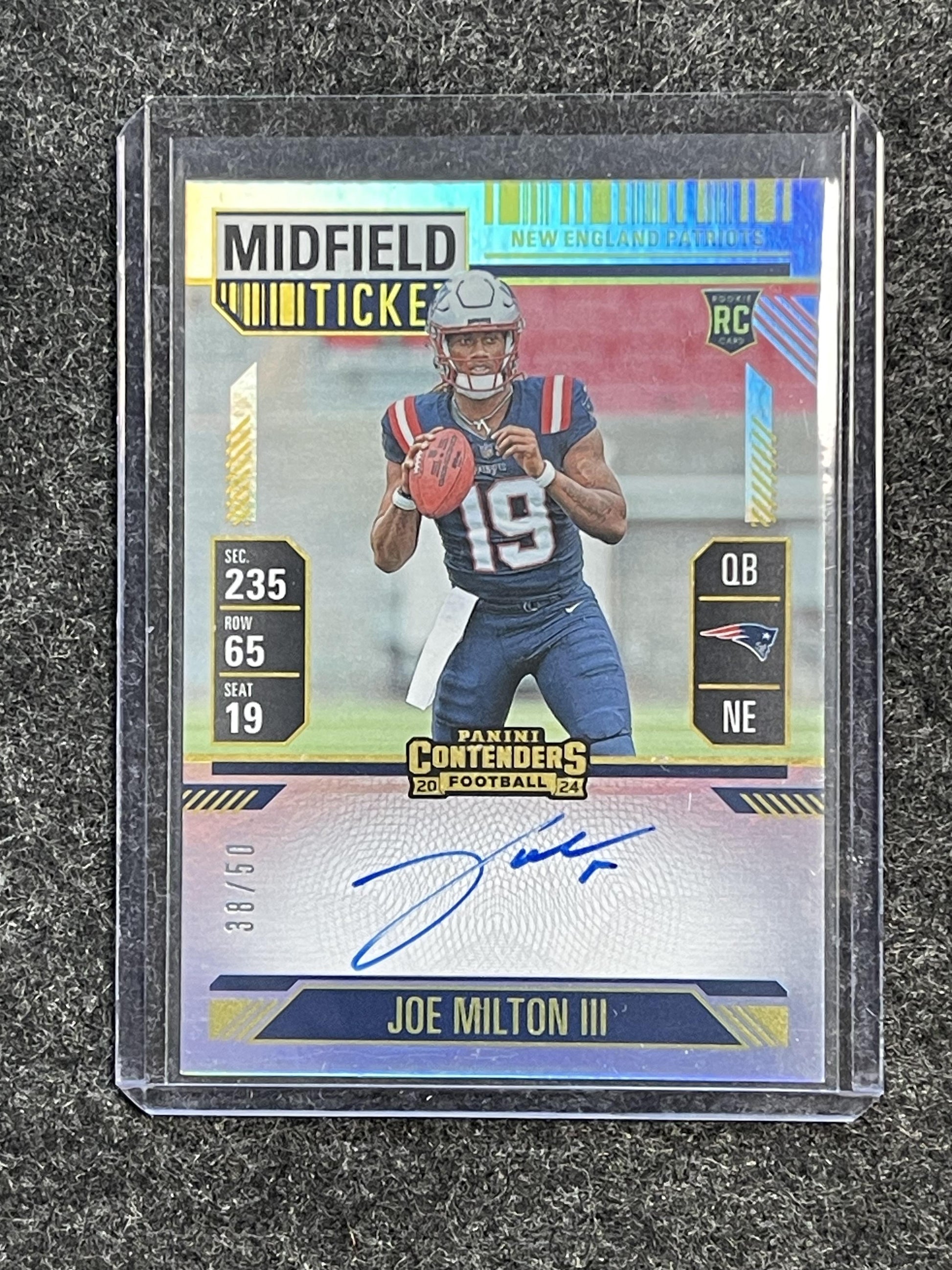 2024 Panini Contenders #106 Joe Milton III Midfield Ticket #/50